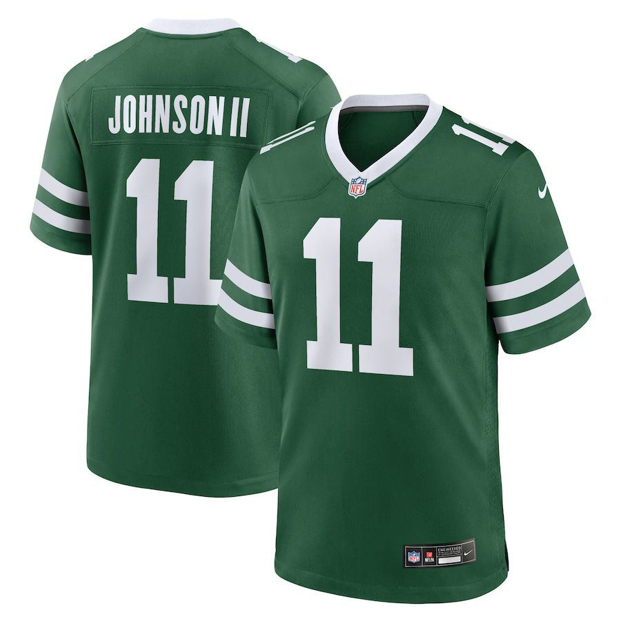 Men New York Jets #11 Jermaine Johnson II Nike Legacy Green Game NFL Jersey->new york jets->NFL Jersey